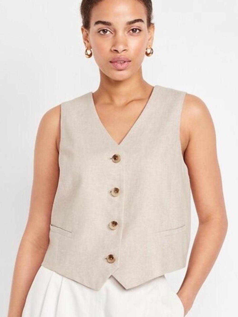 Old Navy Linen Blend Vest